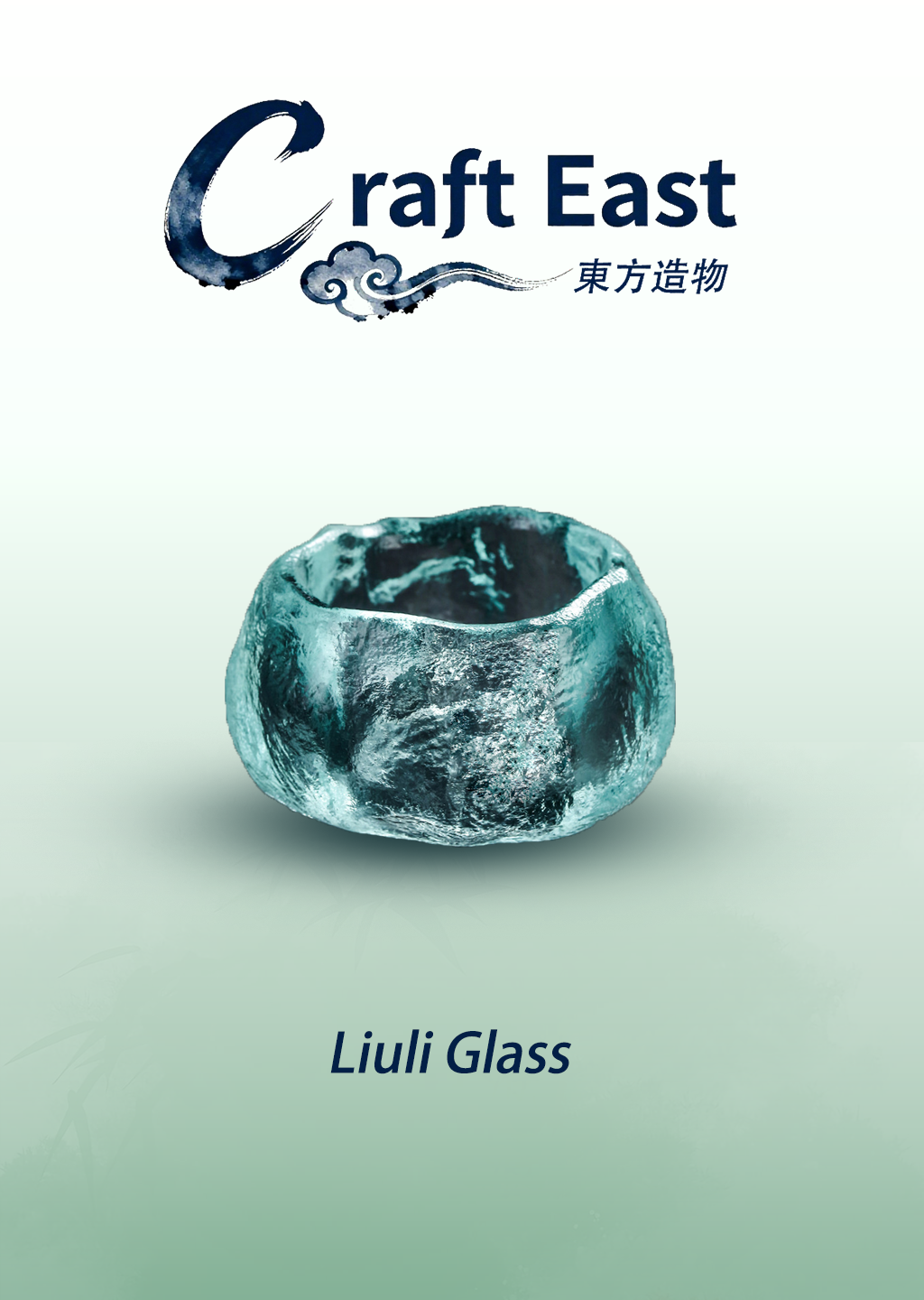 Sky-Blue Liuli Glass Teacup – Translucent & Ethereal With Gift Box
