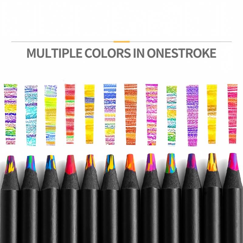 Rainbow Multicolor Pencils – 12 Pencils for Creative Drawing & Coloring